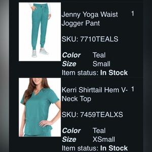 Brand new never opened scrub set Medcouture joggers teal